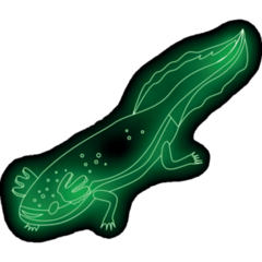 Green Neon Axolotl Sticker