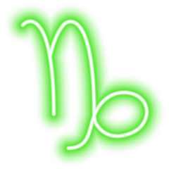 Green Neon Zodiac Sign Capricorn Sticker