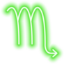 Green Neon Zodiac Sign Scorpio Sticker