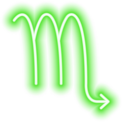 Green Neon Zodiac Sign Scorpio Sticker