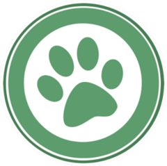 Green Paw Print Banner Sticker