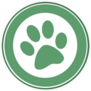 Green Paw Print Banner Sticker