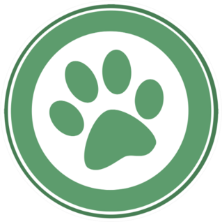 Green Paw Print Banner Sticker