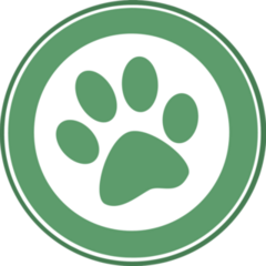 Green Paw Print Circle Sticker