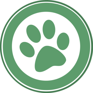 Green Paw Print Circle Sticker