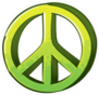 Green Peace Sign Drawing Sticker