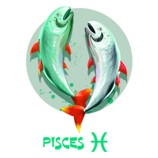 Green Pisces Horoscope Water Element Sticker