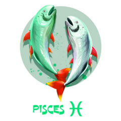 Green Pisces Horoscope Water Element Sticker
