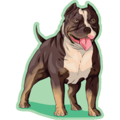 Green Pitbull Stance Sticker