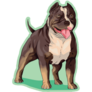 Green Pitbull Stance Sticker