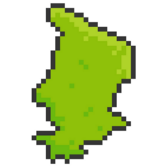 Green Pixel Chad Map Sticker