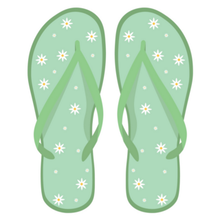 Green Polka Dot Flip-flops Sticker