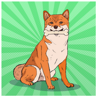 Green Pop Art Shiba Sticker