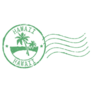Green Postal Grunge Stamp hawaii Sticker