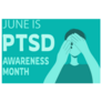 Green Ptsd Awareness Month Poster With Crying Man Sticker