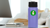 Green Puppy Terrier Sticker on a Water Bottle (New) example