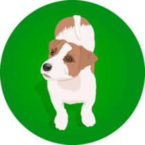 Green Puppy Terrier Sticker