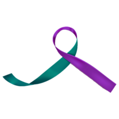 Green-purple Ribbon Overdose Suicide Awareness Sticker