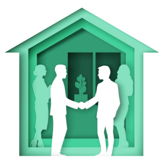 Green Real Estate Shake Sticker