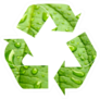 Green Recycle Symbol Green Leaf With Drops Of Water Sticker