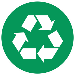 Green Recycling Circle Sticker
