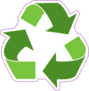 Green Recycling Symbol Sticker