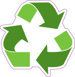 Green Recycling Symbol Sticker