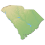 Green Relief Map Of South Carolina Sticker