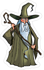 Green Robed Wizard Sticker
