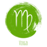 Green Round Virgo Horoscope Icon Sticker