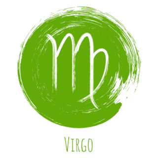 Green Round Virgo Horoscope Icon Sticker