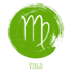 Green Round Virgo Horoscope Icon Sticker
