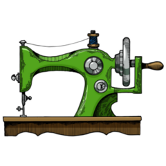 Green Sewing Machine Sticker