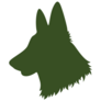 Green Shepherd Silhouette Sticker