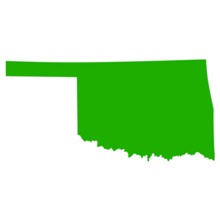 Green Silhouette Of Map Of Oklahoma Sticker
