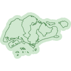 Green Singapore Map Sticker