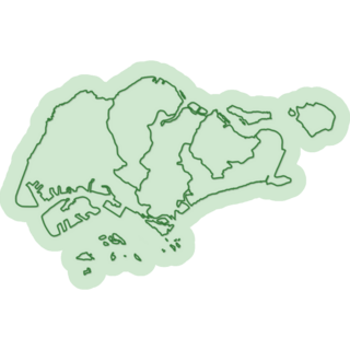 Green Singapore Map Sticker