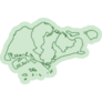 Green Singapore Map Sticker