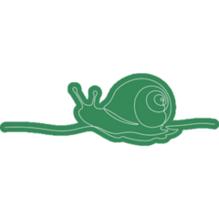 Green Single Line Snail Sticker