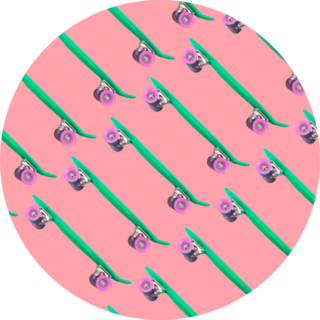 Green Skateboard Pattern Sticker