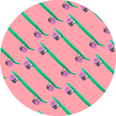 Green Skateboard Pattern Sticker