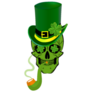 Green Skull with Leprechaun Hat