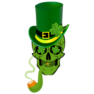 Green Skull with Leprechaun Hat