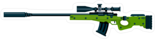 Green Sniper Rifle Sticker