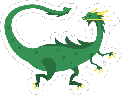 Green Spotted Drake Dragon Sticker