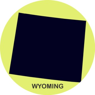 Green State Of Wyoming Map Silhouette Sticker