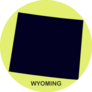Green State Of Wyoming Map Silhouette Sticker