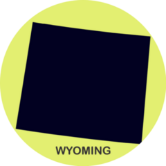Green State Of Wyoming Map Silhouette Sticker