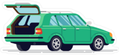 Green Station Wagon Sticker