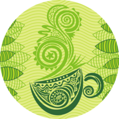 Green Tea Abstract Illustration Sticker